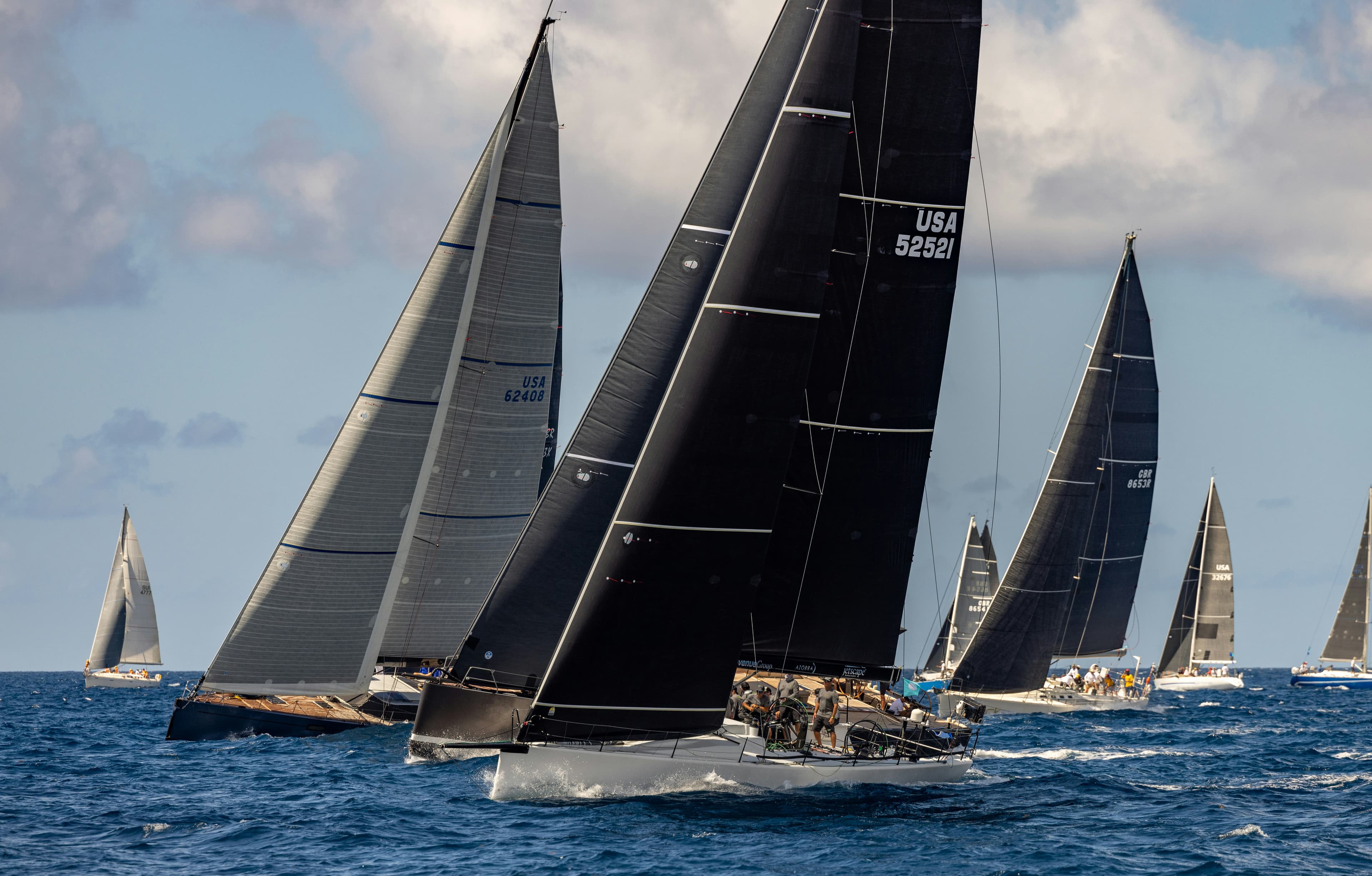 Offshore racing fleet at sea